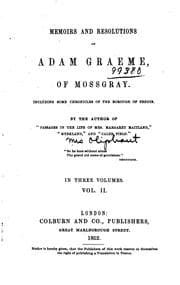 Tapa de Memoirs and resolutions of Adam Graeme of Mossgray