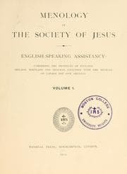 Tapa de Menology of the Society of Jesus