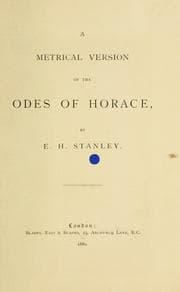 Tapa de A metrical version of the odes of Horace
