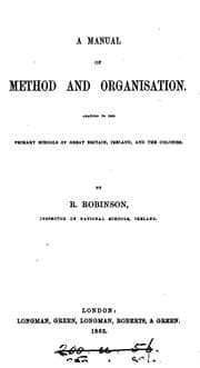 Tapa de A manual of method and organization