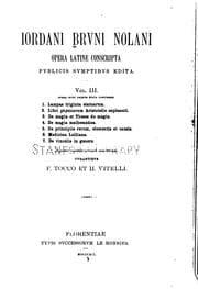 Tapa de Jordani Bruni Nolani opera latine conscripta publicis sumptibus edita