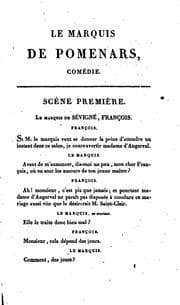 Tapa de Le Marquis de Pomenars: comédie en un acte et en prose