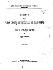 Tapa de Le conte de la femme chaste convoitée par son beaufrère: étude de littérature comparée