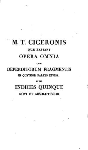 Tapa de M.T. Ciceronis quae exstant omnia opera