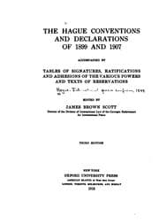 Tapa de The Hague Conventions and Declarations of 1899 and 1907: Accompanied by Tables of Signatures ..
