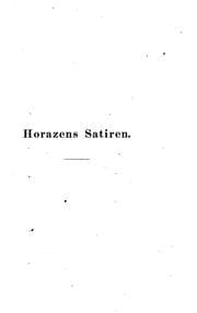 Tapa de Horazens Satiren: Lateinisch und deutsch