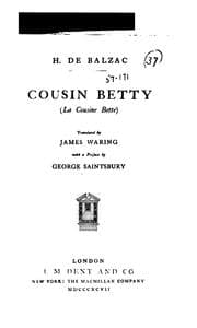 Tapa de Cousin Betty =: (La Cousine Bette)