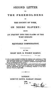 Tapa de Second Letter to the Freeholders of the County of York, on Negro Slavery: Being an Inquiry Into ..
