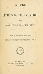 Tapa de Notes from the letters of Thomas Moore to his music publisher, James Power