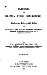 Tapa de Materials for German Prose Composition: Or, Selections from Modern English Writers