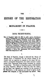 Tapa de The History of the Restoration of Monarchy in France