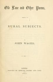 Tapa de Old lane and other poems