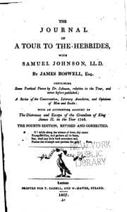 Tapa de The Journal of a Tour to the Hebrides, with Samuel Johnson, LL.D