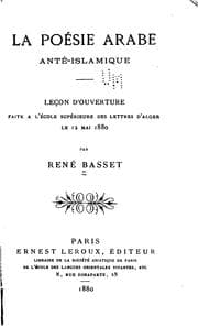 Tapa de La poésie arabe anté-islamique: leçon d'ouverture faite à l'École supérieure ..