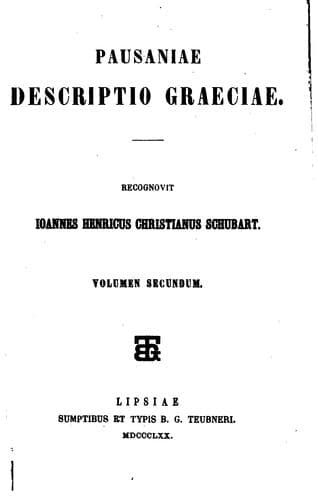 Tapa de Pausaniae Descriptio Graeciae