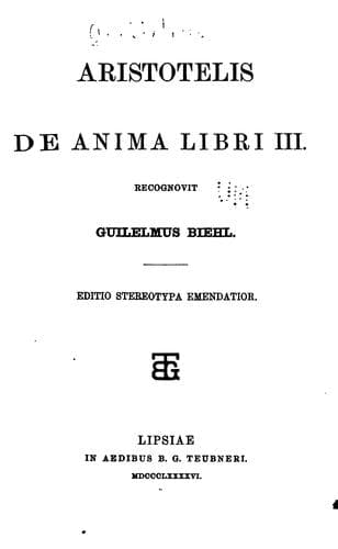 Tapa de De anima libri III