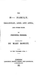 Tapa de The H-family: Trälinnan; Axel and Anna; and other tales, tr. by M. Howitt