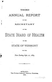 Tapa de Report of the State Board of Health of the State of Vermont from ...