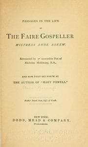 Tapa de Passages in the life of the Faire Gospeller, Mistress Anne Askew