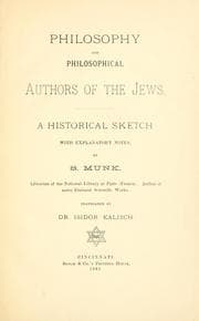 Tapa de Philosophy and philosophical authors of the Jews