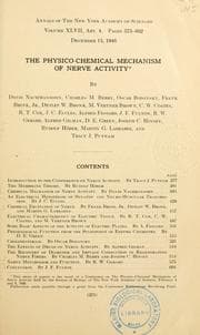 Tapa de The physico-chemical mechanism of nerve activity