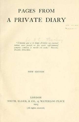 Tapa de Pages from a private diary.