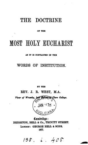 Tapa de THE DOCTRINE OF THE MOST HOLY EUCHARIST