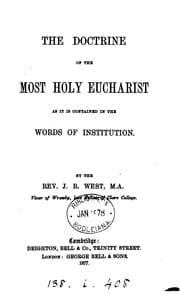 Tapa de THE DOCTRINE OF THE MOST HOLY EUCHARIST