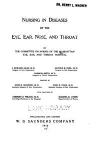 Tapa de Nursing in diseases of the eye, ear, nose and throat