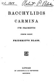 Tapa de Bacchylidis Carmina cvm fragmentis