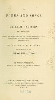 Tapa de The poems and songs of William Hamilton of Bangour