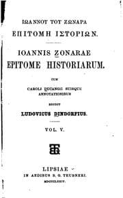 Tapa de Ioannis Zonarae Epitome historiarum