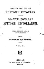 Tapa de Ioannis Zonarae Epitome historiarum