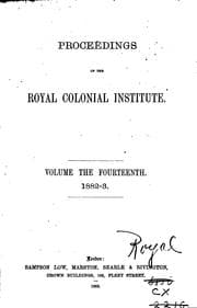 Tapa de Proceedings of the Royal Colonial Institute