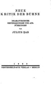 Tapa de Neue Kritik der Bühne: Dramaturgische Grundlegungen und Ausführungen