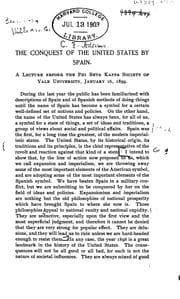 Tapa de The Conquest of the United States by Spain: A Lecture Before the Phi Beta Kappa Society of Yale ..