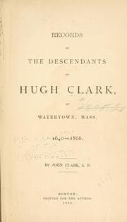 Tapa de Records of the descendants of Hugh Clark