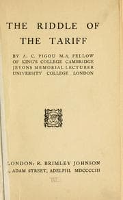 Tapa de The riddle of the tariff