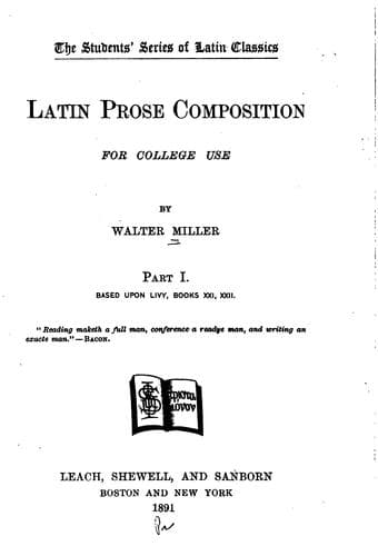 Tapa de Latin Prose Composition for College Use