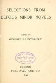 Tapa de Selections from Defoe's minor novels