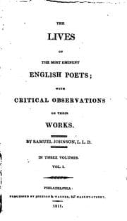 Tapa de The lives of the most eminent English poets; with critical observations on ...