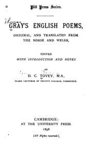 Tapa de Gray's English Poems: Original, and Translated from the Norse and Welsh