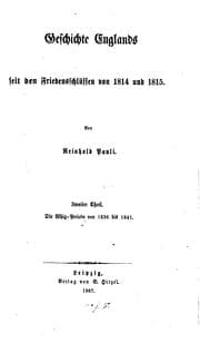 Tapa de Geschichte Englands seit den Friedensschlüssen von 1814 und 1815