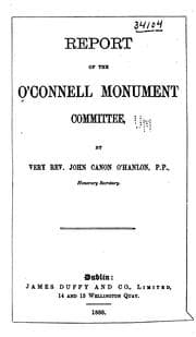 Tapa de Report of the O'Connell Monument Committee