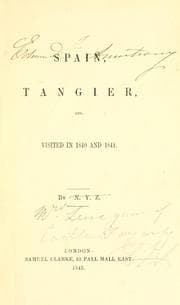 Tapa de Spain, Tangier, etc. visited in 1840 and 1841