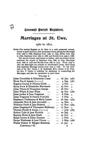 Tapa de Cornwall parish registers