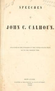 Tapa de Speeches of John C. Calhoun