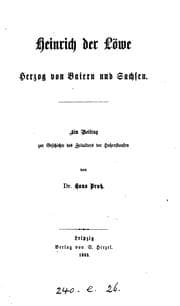 Tapa de Heinrich der Löwe, Herzog von Baiern und Sachsen