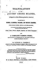 Tapa de A Translation of Jacob's Greek Reader: (adapted to All the Editions Printed in America,)