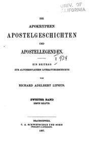Tapa de Die apokryphen Apostelgeschichten und Apostellegenden: Ein Beitrag zur altchristlichen ..